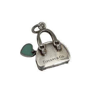 Tiffany & Co. Sterling Silver Handbag & Enamel Heart Charm